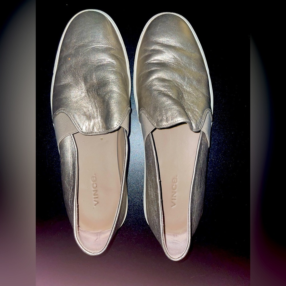 Gold Vince slip on shoes size 8